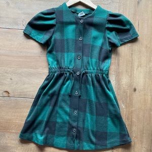 Zara plaid dress green black size 9